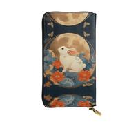 JKDGOJ The Rabbit Behind the Screen Prints - Cartera larga de piel para mujer, gran capacidad, con cremallera para tarjetas de crédito