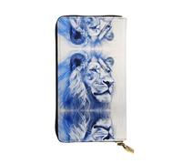 JKDGOJ The Silent Lion Prints - Cartera larga de piel para mujer, de gran capacidad, con cremallera para tarjetas de crédito