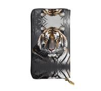 JKDGOJ Tiger at rest Prints - Cartera larga de piel para mujer, de gran capacidad, con cremallera para tarjetas de crédito