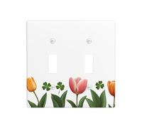 JKDGOJ Tulip Trifolium - Panel decorativo de pared de 11,4 x 11,4 cm, adecuado para enchufes que no se dañan fácilmente