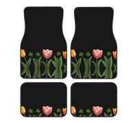 JKDGOJ Tulip Trifolium Prints - Alfombrillas antideslizantes delanteras y traseras adecuadas para coches, camiones y SUV