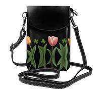JKDGOJ Tulip Trifolium Prints - Bolso cruzado para teléfono móvil, cartera pequeña para mujer, un regalo práctico adecuado para salir, hacer ejercicio y ir de compras