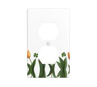 JKDGOJ Tulip Trifolium Prints - Panel de pared de doble enchufe para el hogar, duradero para enchufes e interruptores decorativos