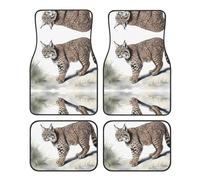 JKDGOJ Wild Bobcat Prints - Alfombrillas antideslizantes delanteras y traseras adecuadas para coches, camiones y SUV