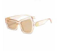 JKETKR Irregular Gafa de Sols Asimétricas para Mujer Hombre, Gafas de Sol Modernas para Fiesta, Cumpleaños, Playa, Piscina(Brown/Brown)