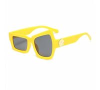 JKETKR Irregular Gafa de Sols Asimétricas para Mujer Hombre, Gafas de Sol Modernas para Fiesta, Cumpleaños, Playa, Piscina(Yellow/Grey)
