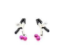 JKHOIUH Juguetes sexuales para adultos Abrazadera de pezón con campanas de doble color Clip de pezón coqueteo Cuidado de la salud Suministros de masturbación (Color : Black clip rose red bell)