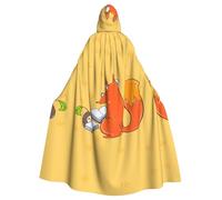 JKIEGOQ Capa con capucha para adultos con patrón de semillas de girasol y zorros para fiestas de disfraces de Halloween y más