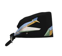 JKIEGOQ Gorro de trabajo transpirable con estampado de aviones de origami, terciopelo de piel de melocotón, ajustable, suave, versátil