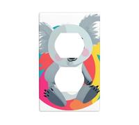 JKIEGOQ Koala in The Colorful World - Panel de pared de doble enchufe con impresión de enchufe eléctrico, placa decorativa resistente al calor, 4.5 x 2.75 pulgadas