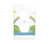 JKIEGOQ Little Ant's Rainbow Bridge Printing - Panel de pared de doble enchufe eléctrico, decoración resistente al calor, 4.5 x 2.75 pulgadas