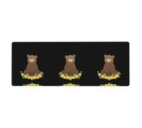 JKIEGOQ Little Bear in The Flowers - Alfombrilla de mouse extragrande de 12 x 31.5 pulgadas para computadoras de escritorio, portátiles, computadoras personales