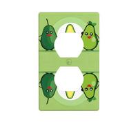 JKIEGOQ Placa de pared con impresión de aguacate para parejas, doble enchufe, cubierta de enchufe eléctrico, resistente al calor, 4.5 x 2.75 pulgadas