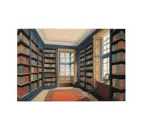 Jkiegoq - Rompecabezas de 1000 piezas con diseño de biblioteca de libros impresos educativos e intelectuales de madera, rompecabezas divertidos, juego para aliviar el estrés