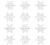 JKJF 12 parches de bordado de copos de nieve parches de hierro de nieve parches de costura de invierno insignias de calcomanía ropa mochilas chaquetas jeans vestidos de sombrero - blanco