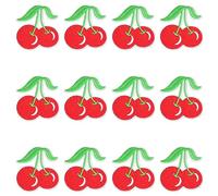 JKJF 12 piezas parche de bordado de cereza lindo parche de hierro de cereza etiqueta de costura de frutas insignia de ropa mochilas zapatos chaqueta jeans vestido de sombrero