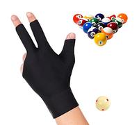 JKJF 2 piezas de 3 dedos guantes de billar guantes de taco de billar guantes de taco de tiro para mujeres y hombres mano izquierda y derecha, color negro estilo 2