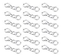 JKJF 20 pares de dijes de metal para esposas de simulación de esposas de policía y policía, conectores para manualidades, collares, pulseras, joyería, color plateado, Zinc
