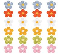 JKJF 24 parches florales de ganchillo para coser en flores, parches decorativos para manualidades, ropa, vestidos, jeans, bolsos, sombreros, zapatos, accesorios para el cabello, 6 colores, estilo 1