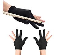 JKJF 4 guantes de billar de 3 dedos, guantes de taco de billar, guantes de taco de tiro para mujeres y hombres, mano izquierda y derecha, color negro, estilo 1