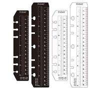 JKJF 4 marcadores de página de plástico a presión, regla para carpeta de tamaño A5, A6, 6 agujeros, transparente y negro