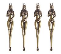 JKJF 4 Piece Mini Spoon Scoop Micro Scoop Metal Snuff Spoon Vintage Tiny Powder Spoon Scoops Mini Spoon Keychain Charms Necklace Loop for Spices Sand Salts - Diosa