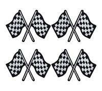 JKJF 4 piezas Racing Flag embroidery patch fangge Flag Iron patch Racing suture Clothing stickers mochilas chaquetas vaqueros sombreros