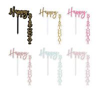 JKJF 6 piezas de decoración de pastel de cumpleaños en forma de ángulo recto, decoración de pastel de cumpleaños, decoración de pasteles verticales, 6 colores