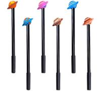 JKJF 6 Piezas Planet Bolígrafos Rollerball Galaxy Star Bolígrafos de Tinta de Gel Novedad Espacio Exterior para la Escuela Oficina Material de Escritura - 0.5mm Negro