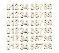 JKJF 60 Piezas Números de madera 0-9 madera contrachapada artesanal para DIY artesanía la decoración de la pared decoración infantil, total 6 juegos