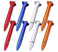 JKJF 8 piezas Bolígrafos roller con forma de cohete Bolígrafos de tinta de gel con forma de transbordador para la escuela Oficina Papelería Material de Escritura - 1.0mm Negro