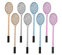 JKJF 8 raquetas tenis en forma bolígrafo bola giratoria raqueta tenis creativa bolígrafo tinta gel novedad bolígrafo deportivo escuela papelería oficina suministros escritura - 0,5 mm negro