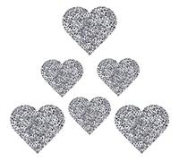 JKJF Parche con forma de corazón de amor con diamantes de imitación, transferencia de calor, apliques para ropa, vaqueros, chaquetas, sombreros, mochilas, zapatos, 6 unidades, 2 tamaños