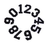 JKJF parches para planchar con número 0 a 9 para coser en apliques bordados, accesorios para ropa vaqueros sombreros chaquetas mochilas proyectos escolares deportes 2 juegos 20 unidades negro