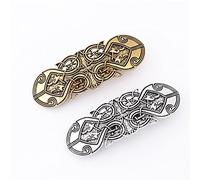 JKJF Pasador de pelo vintage con nudo celta, horquilla medieval, pinzas de metal francesas grabadas, horquillas para el cabello para mujeres y niñas, estilo dorado plateado 6