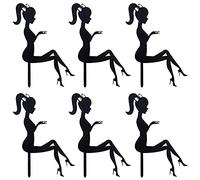 JKJF Tope para magdalenas con tacones altos para decoración de tartas, decoración de postres, bodas, fiestas de cumpleaños, 6 unidades