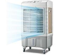 JKJZSALJ Enfriador De Aire Portátil, Aire Acondicionado Evaporativo con Rejillas Oscilantes, Velocidad del Viento Ajustable, Ligero, Bajo Nivel De Ruido para Uso En Interiores Y Exteriores, 55 L