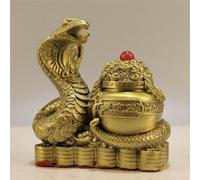 JKJZSALJ Estatua De Serpiente De Cobre Puro, Figura De Serpiente del Zodíaco Chino Feng Shui, Decoración Coleccionable, Escultura De Riqueza, Regalos De Oro, Buena Suerte, 1#, 11 * 6 * 12Cm, 0.8Kg