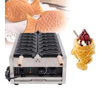 JKJZSALJ Gofrera Eléctrica con Forma De Pez, Plancha Antiadherente para Hacer Helados Taiyaki, Temperatura Ajustable De 50 A 300 °C E Incluso 360 °C, Ideal para Postres.
