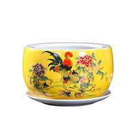 JKJZSALJ Maceta De Cerámica Jingdezhen para Cactus Y Suculentas, Estilo Chino, con Orificio De Drenaje, Ideal para Decoración del Hogar Y El Jardín.