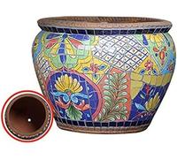 JKJZSALJ Maceta Grande De Cerámica para Exteriores, Diseño De Mosaico, para Jardín, Villa, Maceta Creativa, Maceta, Maceta Clásica, Maceta para Bonsái, Colorida, Color España, Tamaño Mediano
