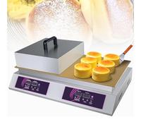 JKJZSALJ Máquina para Hacer Panqueques, Mini Panqueques De 60-240 °C, Antiadherente, para Hacer Soufflés, con Placa Calefactora De Cobre De 8 Mm Y Control De Temperatura Y Tiempo, De Doble Cabezal.