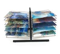 JKJZSALJ Tendedero De Mesa De Alambre para Secar Obras De Arte Y Pinturas, Doble Cara, 10 Niveles/20 Estantes para Secar, Ideal para Aulas Y Estudios De Arte, 25.6 X 17.7 X 16.5 Pulgadas.
