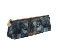 Jkkghll Blue Eyes - Estuche para lápices con estampado de lobo y ojos azules, estuche delgado de gran capacidad, para artistas, estudiantes, adolescentes, White, Talla única