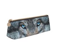 Jkkghll Blue Eyes - Estuche para lápices con estampado de lobo y ojos azules, estuche delgado de gran capacidad, para artistas, estudiantes, adolescentes, White, Talla única