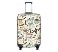 Jkkghll Coffee and Sweets - Funda elástica para equipaje con estampado de chocolate y azúcar, con cremallera oculta, antiarañazos, White, S