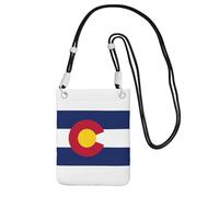 Jkkghll Colorado State Flag Print - Bolso cruzado para teléfono móvil para mujeres y hombres, funda de hombro para viajes y compras, Black, Talla única