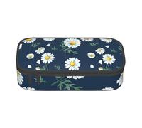 Jkkghll Daisy' Print - Estuche escolar de 8.3 x 2 x 3.7 pulgadas, bolsa de almacenamiento multifuncional para estudiantes, Black, Talla única