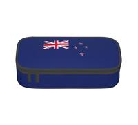 Jkkghll Estuche escolar con estampado de bandera de Nueva Zelanda de 21 x 5 x 9,4 cm, bolsa de almacenamiento multifuncional para estudiantes, Black, Talla única