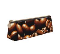 Jkkghll Estuche para lápices casual con estampado de granos de café tostado, bolsa delgada, de mayor capacidad, para artistas, estudiantes, adolescentes, White, Talla única